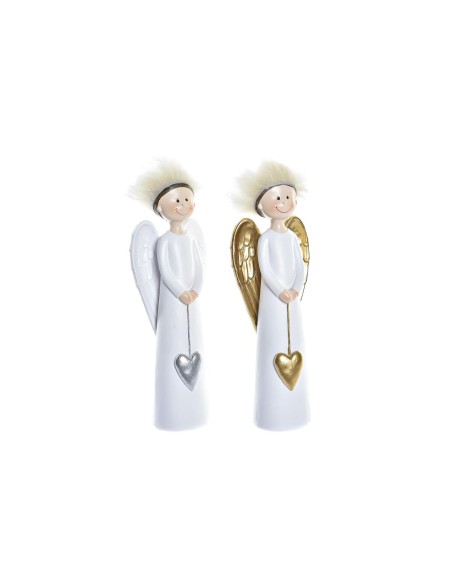 Décorations de Noël DKD Home Decor Résine Ange (7,5 x 5 x 21,5 cm) (2 Unités)