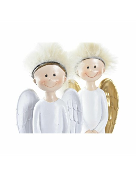 Décorations de Noël DKD Home Decor Résine Ange (7,5 x 5 x 21,5 cm) (2 Unités)