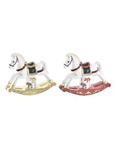 Décorations de Noël DKD Home Decor Cheval Résine (14 x 4 x 11 cm) (2 Unités)