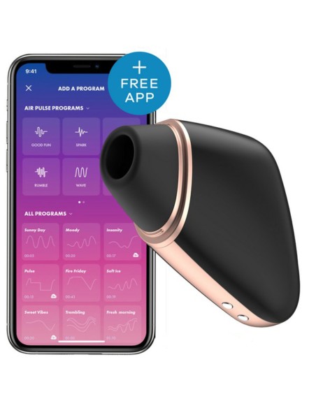 Aspirateur à clitoris Love Triangle Air Pulse Satisfyer Love triangle Noir