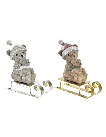 Décorations de Noël DKD Home Decor Résine Ours (10 x 4 x 9,5 cm) (2 Unités)