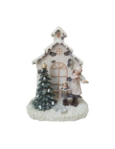 Décorations de Noël DKD Home Decor Résine Maison (16,5 x 9 x 21 cm) (2 Unités)