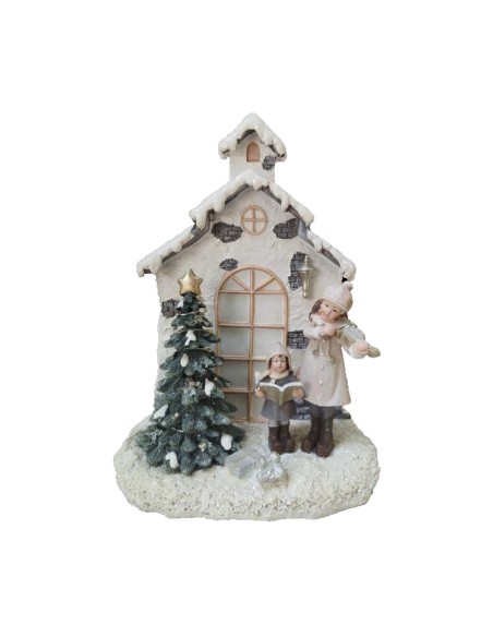Décorations de Noël DKD Home Decor Résine Maison (16,5 x 9 x 21 cm) (2 Unités)