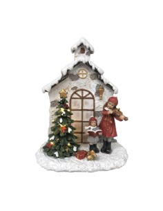Décorations de Noël DKD Home Decor Résine Maison (16,5 x 9 x 21 cm) (2 Unités) 2