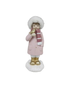 Décorations de Noël DKD Home Decor Résine Filles (4 x 4 x 9,5 cm) (2 Unités)