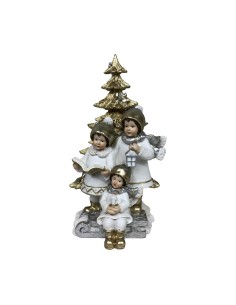 Décorations de Noël DKD Home Decor Résine Enfants (11,5 x 11,5 x 21 cm) (2 Unités)