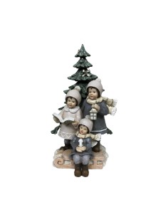 Décorations de Noël DKD Home Decor Résine Enfants (11,5 x 11,5 x 21 cm) (2 Unités) 2
