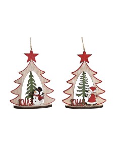 Décorations de Noël DKD Home Decor Bois (2 Unités) (14 x 6 x 18 cm)