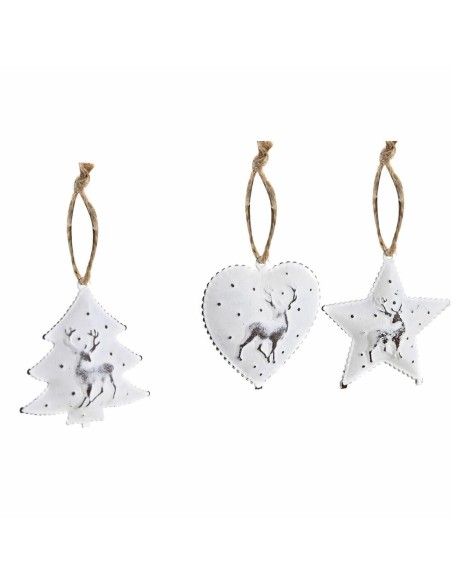 Ensemble Décorations de Noël DKD Home Decor Métal (12 x 12 x 3 cm) (3 Unités)