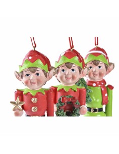 Décorations de Noël DKD Home Decor Résine Elfe (5 x 4 x 14 cm) (3 Unités) 2