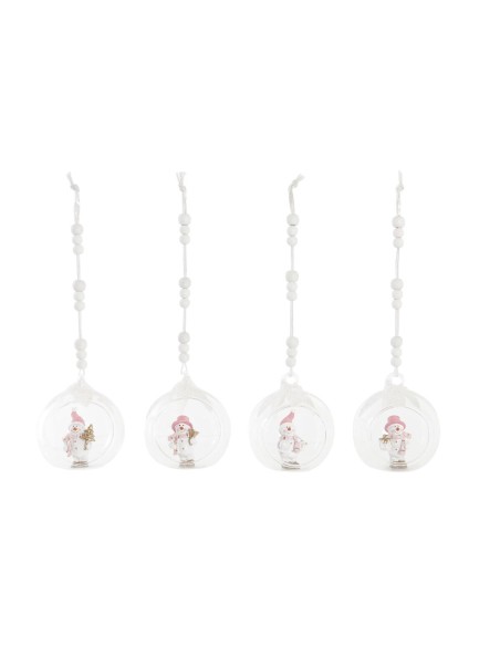 Décorations de Noël DKD Home Decor Verre Résine (7 x 6 x 8 cm) (4 Unités)