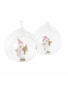 Décorations de Noël DKD Home Decor Verre Résine (7 x 6 x 8 cm) (4 Unités) 2