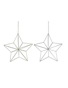 Décorations de Noël DKD Home Decor Métal Étoile (2 Unités) (30 x 11 x 30 cm)