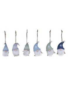 Ensemble Décorations de Noël DKD Home Decor Polyester Bois MDF (21 x 8 x 1,5 cm) (2 Unités)