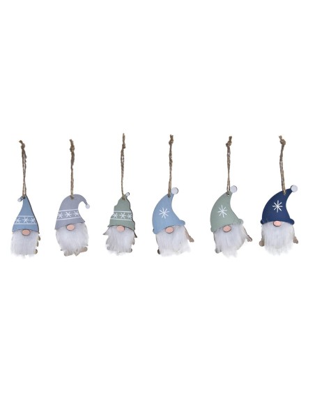 Ensemble Décorations de Noël DKD Home Decor Polyester Bois MDF (21 x 8 x 1,5 cm) (2 Unités)