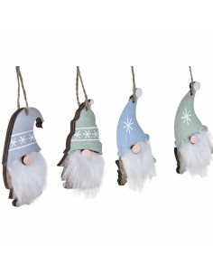 Ensemble Décorations de Noël DKD Home Decor Polyester Bois MDF (21 x 8 x 1,5 cm) (2 Unités) 2