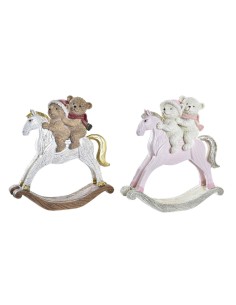 Décorations de Noël DKD Home Decor Résine (14 x 4,5 x 15 cm) (2 Unités)