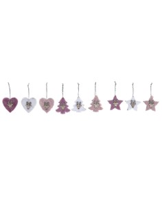 Ensemble Décorations de Noël DKD Home Decor Polyester (22 x 8 x 1 cm) (3 Unités)
