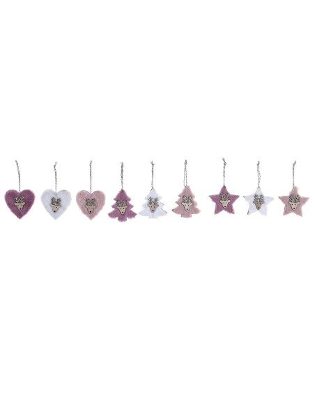 Ensemble Décorations de Noël DKD Home Decor Polyester (22 x 8 x 1 cm) (3 Unités)