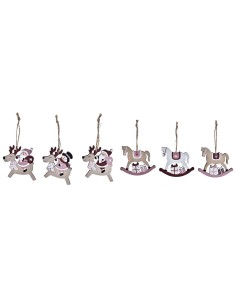 Ensemble Décorations de Noël DKD Home Decor Bois MDF (21 x 8,2 x 1,5 cm) (8 cm) (2 Unités)