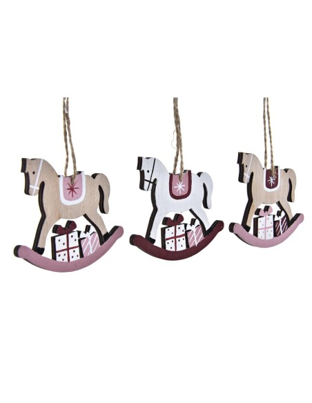 Ensemble Décorations de Noël DKD Home Decor Bois MDF (21 x 8,2 x 1,5 cm) (8 cm) (2 Unités)