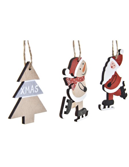 Ensemble Décorations de Noël DKD Home Decor Bois MDF (21 x 7,7 x 1,5 cm) (2 Unités)