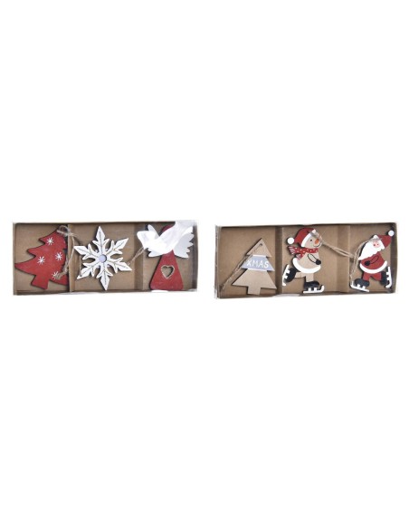 Ensemble Décorations de Noël DKD Home Decor Bois MDF (21 x 7,7 x 1,5 cm) (2 Unités)