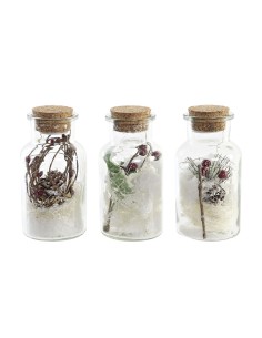 Décoration lumineuse DKD Home Decor Noël Naturel (6 x 6 x 14 cm) (3 Unités)