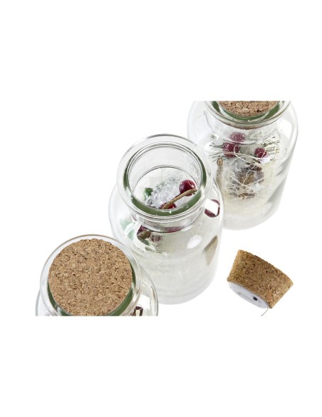 Décoration lumineuse DKD Home Decor Noël Naturel (6 x 6 x 14 cm) (3 Unités)