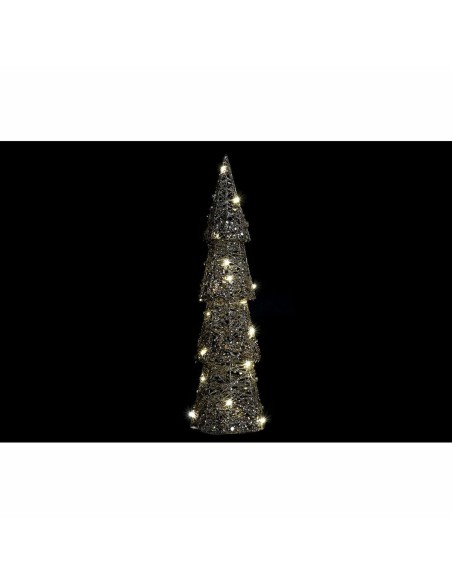 Décoration lumineuse DKD Home Decor Noël Champagne Arbre Blanc (16 x 16 x 60 cm) (2 Unités)