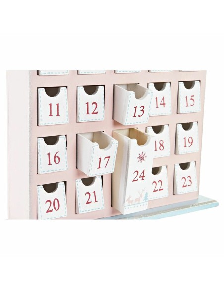 Calendrier de l’Avent DKD Home Decor Bois Maison (27 x 7 x 40 cm) (2 Unités)