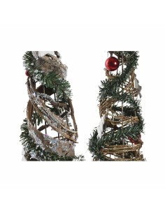 Sapin de Noël DKD Home Decor Naturel Rouge Métal Vert (14 x 14 x 51 cm) (2 Unités) 2
