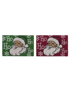 Paillasson DKD Home Decor Noël PVC Père Noël Fibres de coco (60 x 40 x 1,5 cm) (2 Unités)