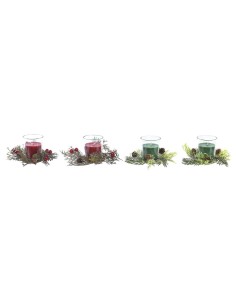 Ensemble de Bougies DKD Home Decor Noël (5,5 x 5,5 x 6 cm) (2 Unités)