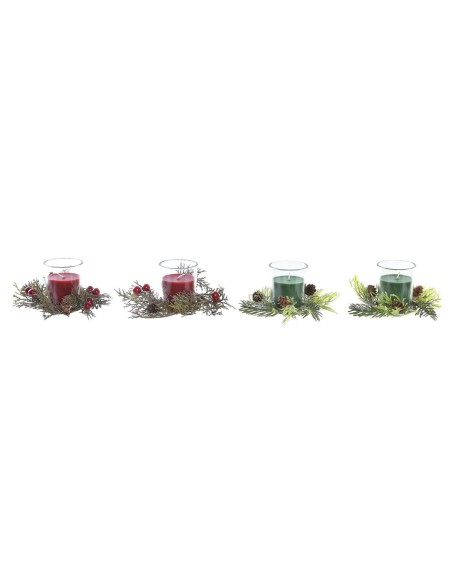 Ensemble de Bougies DKD Home Decor Noël (5,5 x 5,5 x 6 cm) (2 Unités)