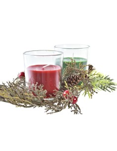 Ensemble de Bougies DKD Home Decor Noël (5,5 x 5,5 x 6 cm) (2 Unités) 2