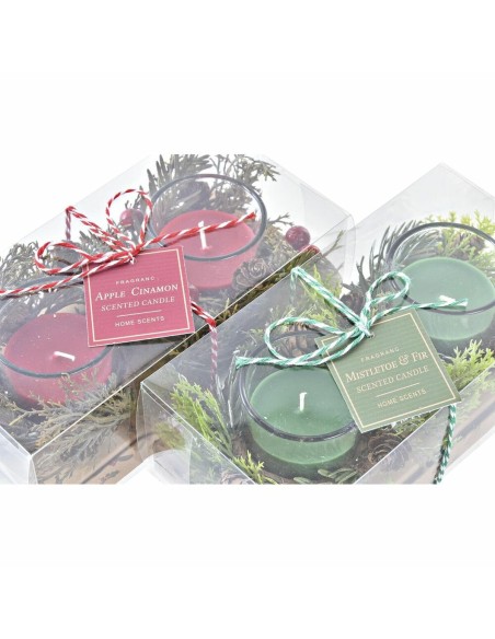 Ensemble de Bougies DKD Home Decor Noël (5,5 x 5,5 x 6 cm) (2 Unités)