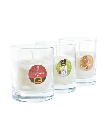 Bougie DKD Home Decor Noël Père Noël Casse-Noisette (8 x 8 x 9 cm) (3 Unités)