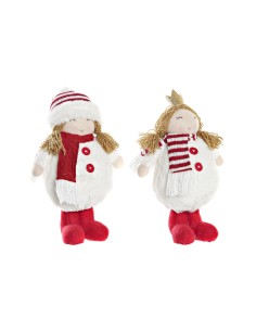 Figurine Décorative DKD Home Decor Noël Poupée Polyester Filles (17 x 11 x 28 cm) (2 Unités)