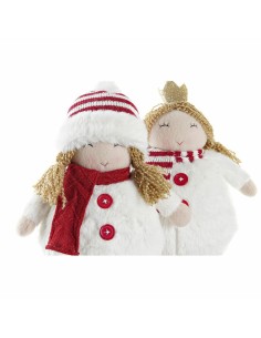Figurine Décorative DKD Home Decor Noël Poupée Polyester Filles (17 x 11 x 28 cm) (2 Unités) 2