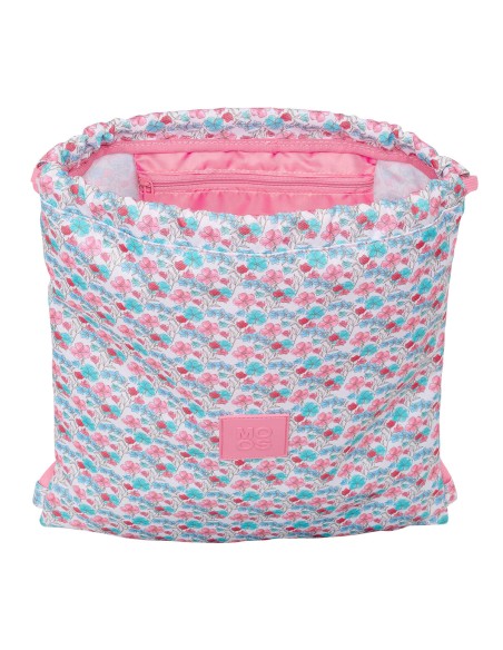 Sac à dos serré par des ficelles Moos Flores Multicouleur 35 x 40 x 1 cm