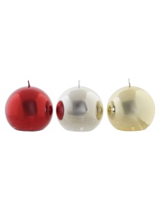 Bougie DKD Home Decor Noël (9 x 9 x 9 cm) (3 Unités)