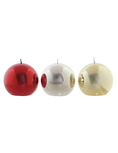 Bougie DKD Home Decor Noël (9 x 9 x 9 cm) (3 Unités)