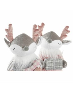 Figurine Décorative DKD Home Decor Noël Animal Polyester Cerf (14 x 17 x 28 cm) (2 Unités) 2