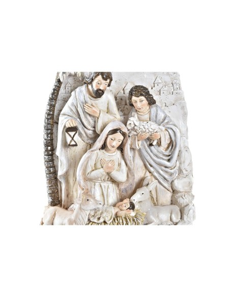 Crèche de Noël DKD Home Decor Doré Crème Résine Multicouleur (18 x 9 x 25,5 cm) (2 Unités)