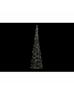Décoration DKD Home Decor Argenté Doré Noël Cônes AA x 2, non fournies Rotin (19 x 19 x 62 cm) (2 Unités) 2