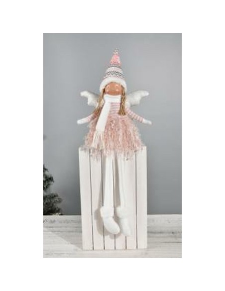 Figurine Décorative DKD Home Decor Noël Fée Polyester Ange (22 x 15 x 48 cm) (2 Unités)