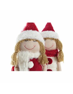 Figurine Décorative DKD Home Decor Noël Poupée Polyester Filles (11 x 7 x 43 cm) (2 Unités) 2
