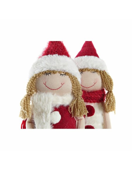 Figurine Décorative DKD Home Decor Noël Poupée Polyester Filles (11 x 7 x 43 cm) (2 Unités)