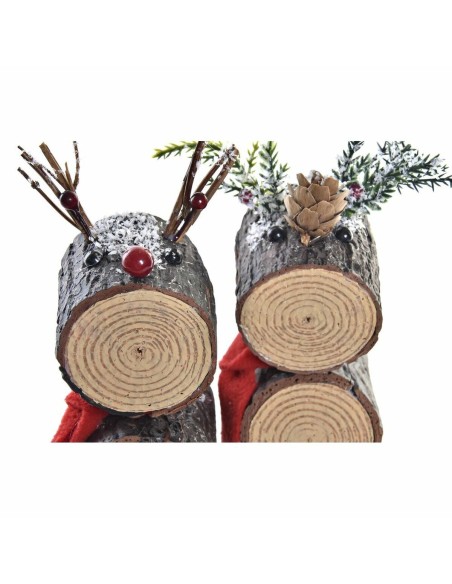 Figurine Décorative DKD Home Decor Noël Paillettes Renne Bouleau (10 x 9 x 23 cm) (2 Unités)